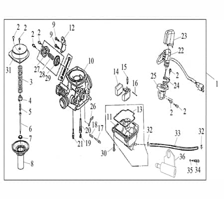 Rex Bergamo 50 Vergaser Carburetor Roller 50ccm 4Takt 741164 Kreidler