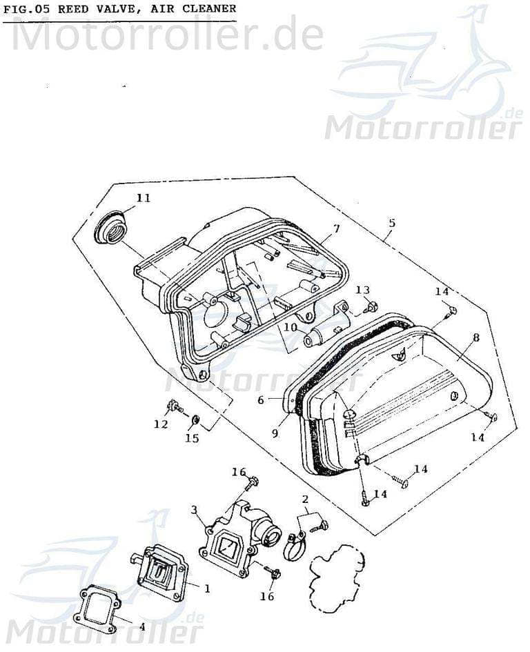 Adly Dichtung Luftfilterkasten Minarelli Stehend 50ccm 2Takt