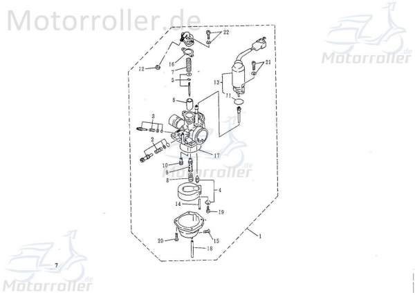 Mikuni Vergaser VM16 HD45 Rex 50ccm 2Takt FIG 0413 NO 01 25km H