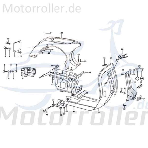 Kreidler STAR Deluxe 4S 125 Lenkkopfverkleidung 125ccm 4Takt C-2723368-NERO GOLD Motorroller.de Lenkkopfcover Lenkkopfschutz 125ccm-4Takt Scooter LML