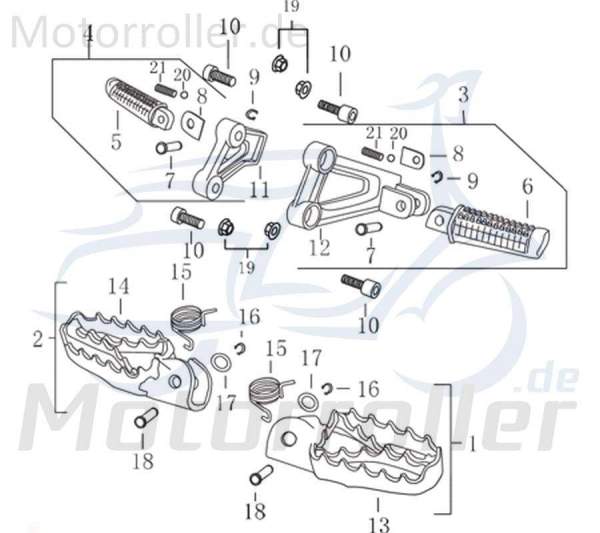 Bolzen Gewindebolzen Zapfen Gewindestift Scooter 733228 Motorroller.de Stehbolzen Arretierbolzen Stiftschraube Gewinde-Stift Gewinde-Bolzen Moped