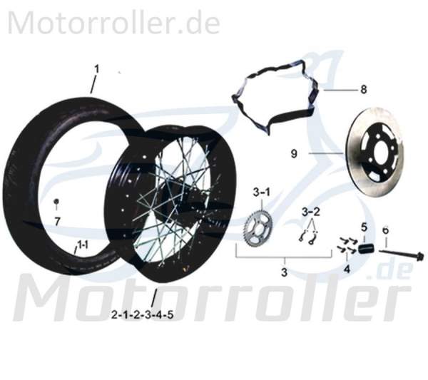 Kreidler DICE CR 125i NPJ Edition Innere Speichen Hinterrad Edelstahl 781411 Motorrad