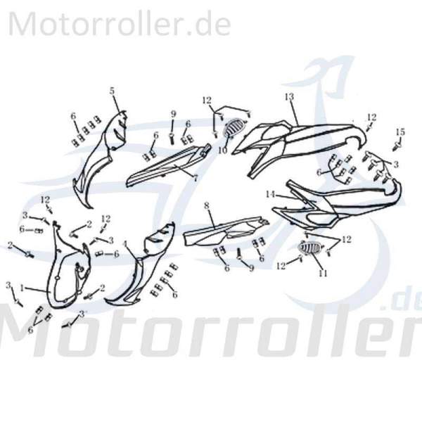 Kreidler Martinique 125 Trittbrettverkleidung 125ccm 4Takt 1020616-1 Motorroller.de Fußbrettverkleidung unten 125ccm-4Takt Scooter Ersatzteil Service