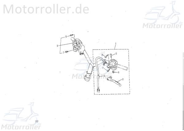 SMC Bundschraube Hebelbremse M5x25mm Rex Roller 50ccm 2Takt Motorroller.de Maschinenschraube Flanschschraube Flansch-Schraube Maschinen-Schraube