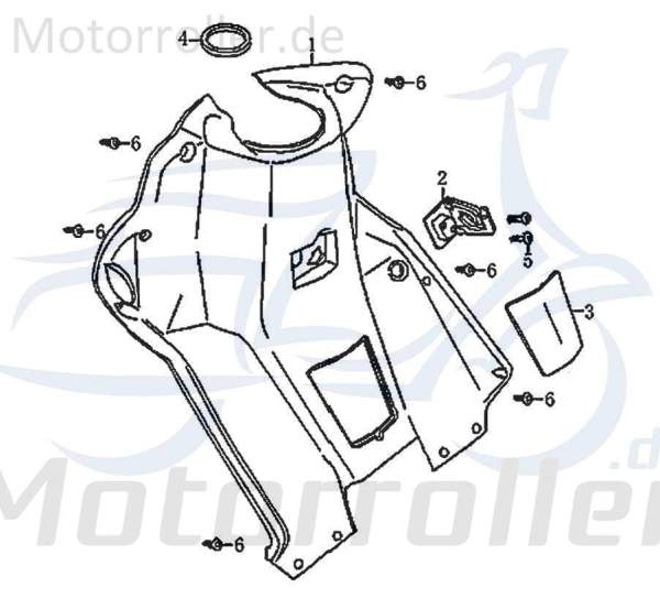 Kreidler Florett 125G Fußraumverkleidung 50ccm 2Takt FIG.C13-1 Motorroller.de Fußraumabdeckung Fußtrittabdeckung 50ccm-2Takt Motorrad RMC-G 50 Moped