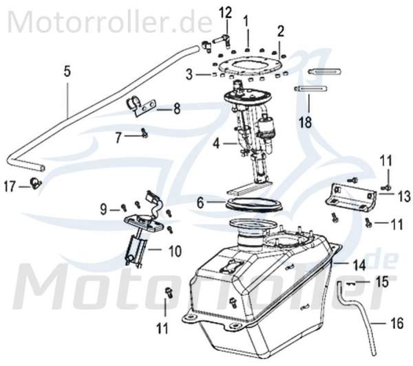 Schraube M5x14mm Jonway Insignio 250 DD Scooter Roller 750191 Motorroller.de Bundschraube Maschinenschraube Flanschschraube Flansch-Schraube Kreidler