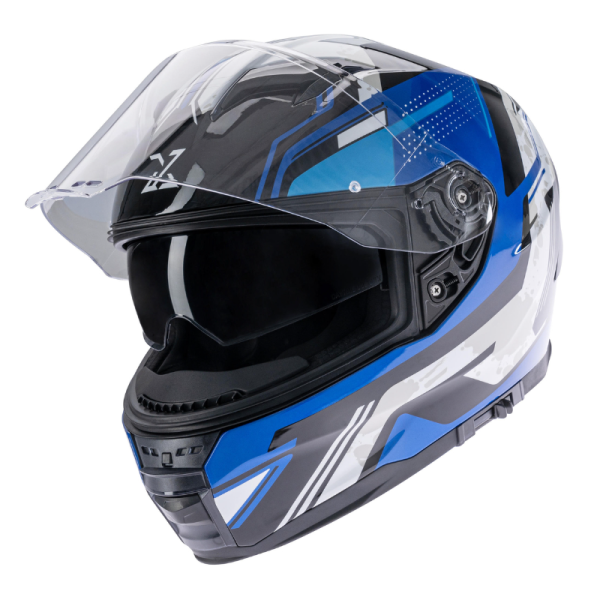 Helm "SX-82.03/R1" Integralhelm blau-schwarz-weiß Gr. 59/60/L Motorradhelm Rollerhelm Scooterhelm Schutzhelm Sturzhelm