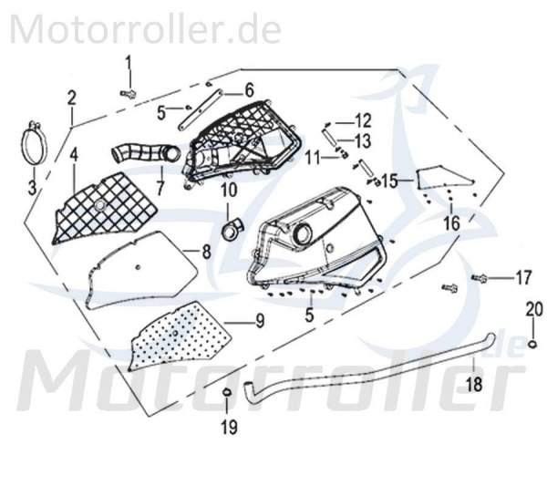 Deckel Ölauffangfilter Jonway Insignio 250 DD Schutz 750256 Motorroller.de Kappe Abdeckung Verkleidung Platte Cover Blende Schutzhaube 125ccm-4Takt