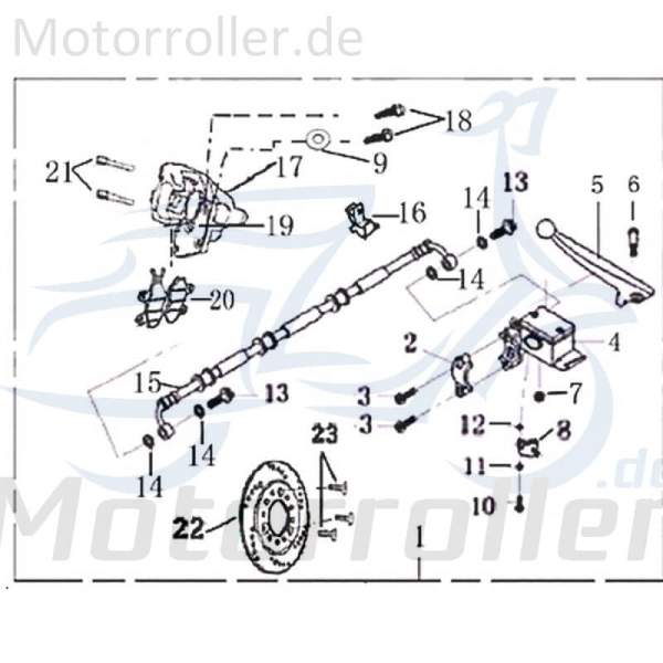 Rex INSIGNIO 125 DD Bremsschlauch Bremsleitung Roller 125ccm 4Takt 702310 Motorroller.de Hydraulikschlauch Hydraulik-Schlauch Hochdruckleitung Scooter