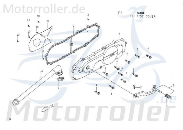 PGO Bundschraube Kurbelgehäusebefestigung Roller 50ccm 2Takt Motorroller.de Maschinenschraube Flanschschraube Flansch-Schraube Maschinen-Schraube