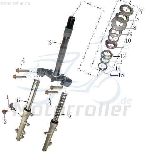 Bundschraube M6x12mm mit Bund verzinkt AGM Roller 50ccm 4Takt Motorroller.de Maschinenschraube Flanschschraube Flansch-Schraube Maschinen-Schraube
