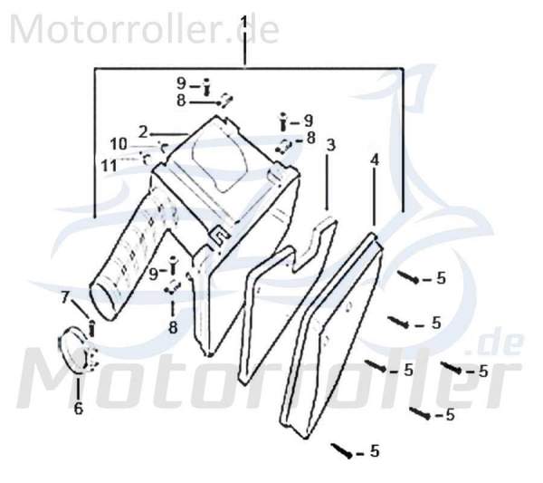 SMC Luftfilter Stecker 1 Luftfilterkasten 103-12Y2-001-008 Motorroller.de Luft-Filter Luftfiltergehäuse Luftfiltermatte Luftfilter-Kasten Ersatzteil