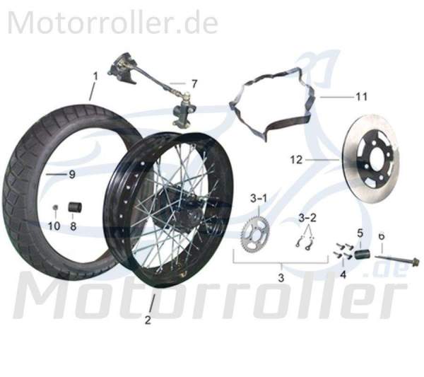 Hinterradachse Rex 1081400080908 Motorroller.de
