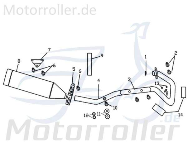 SMC Krümmerverkleidung 125ccm 4Takt Y5A-18111-10-00 Motorroller.de 125ccm-4Takt Ersatzteil Service Inpektion Direktimport