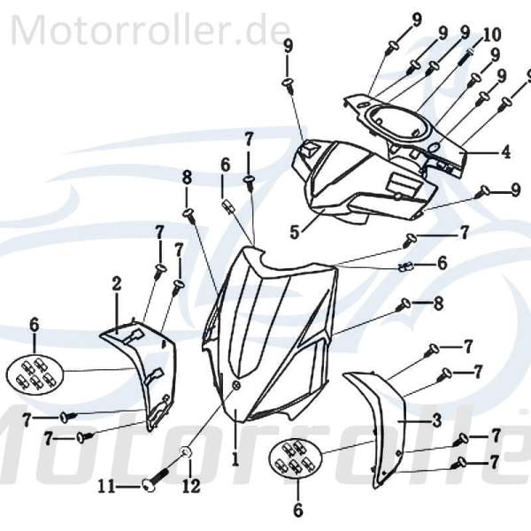 Seitenverkleidung links blau Seitenteil AGM-MOTORS blue