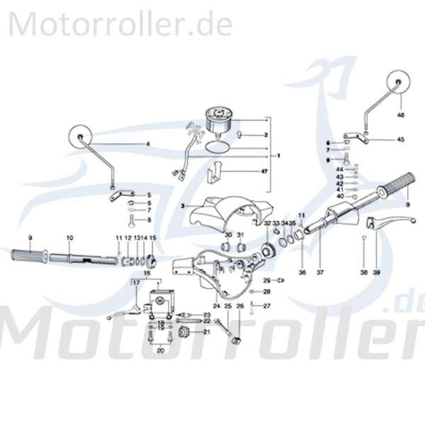 Kreidler STAR Deluxe 4S 125 Lenkrohr 125ccm 4Takt C-3704468-NERO GOLD Motorroller.de Lenkerbefestigungsrohr Lenkung 125ccm-4Takt Scooter LML Service