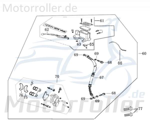 Bremsbeläge 45105-XSG-E000 Motorroller.de Bremsbelag Bremsklötze Bremsbacken Bremsschuhe Bremsbelagsatz Bremsklotz