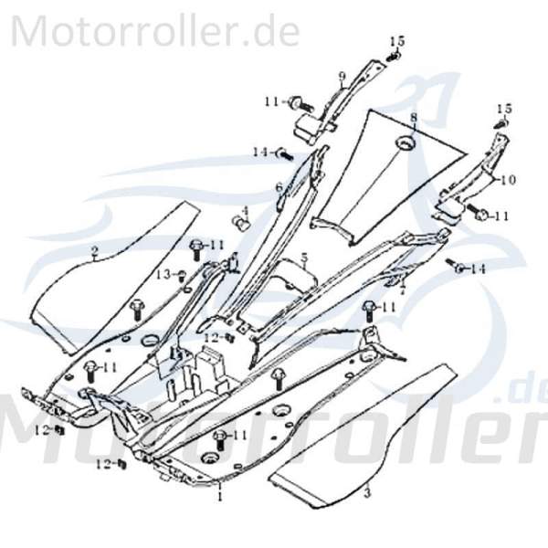 Qingqi STREET 125 DD Fußbrett 50ccm 2Takt FIG.C14-1-neu Motorroller.de Trittplatte Fußplatte Bodenbrett Tritt-Brett Fuß-Brett Boden-Brett 50ccm-2Takt