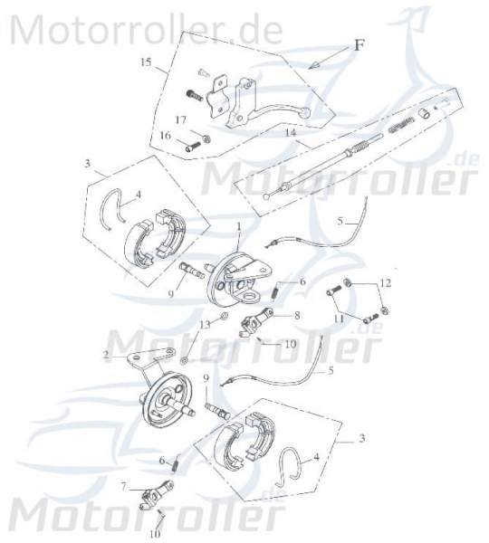 Brake lever fitting, left, complete 53179-168-000