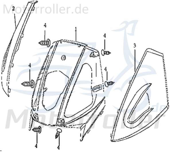 Scheinwerferverkleidung links Scooter Roller 403-HDDMI-L004 Motorroller.de Scheinwerfer-Verkleidung Lenker-Verkleidung Scheinwerferabdeckung Moped