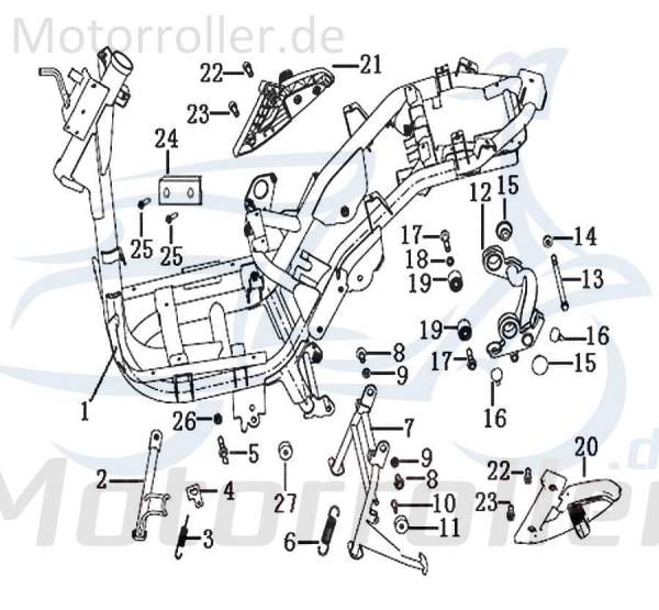 SMC Bundmutter M8 Keeway Hacker 125 Scooter B04020800015 Motorroller.de Sechskantmutter Flanschmutter Sechskant-Mutter Flansch-Mutter Maschinenmutter