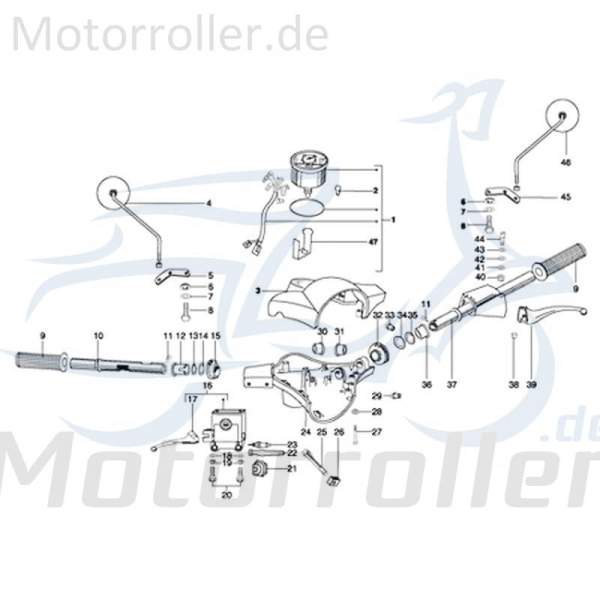 Kreidler STAR Deluxe 4S 125 Lenkerverkleidung 125ccm 4Takt 720963 Motorroller.de Frontverkleidung Frontschürze Frontmaske Lenkerabdeckung Front-Cover