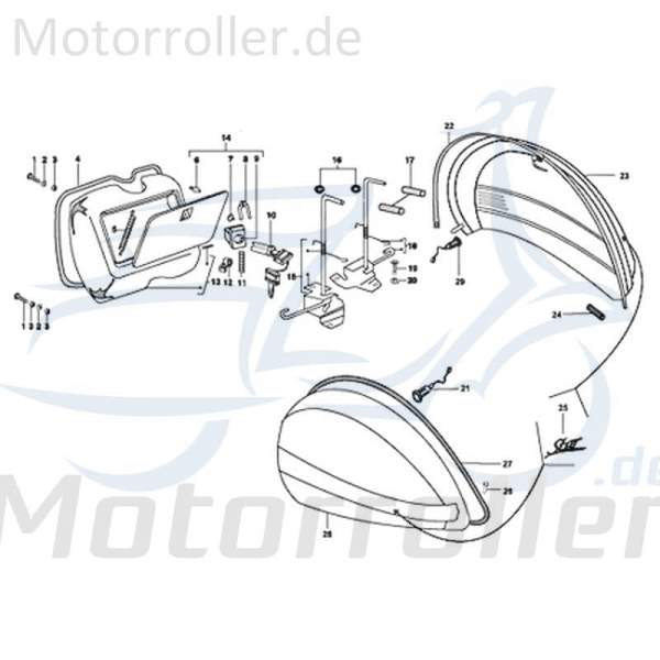 Kreidler STAR Deluxe 4S 125 Seitenverkleidung 125ccm 4Takt SF524-0821-NERO Motorroller.de Seitendeckel Seitenabdeckung Seitenleiste Seiten-Verkleidung