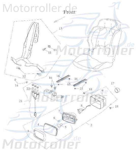 Counter nut 7/16 "seat buggy 4-stroke Adly 77222-168-000