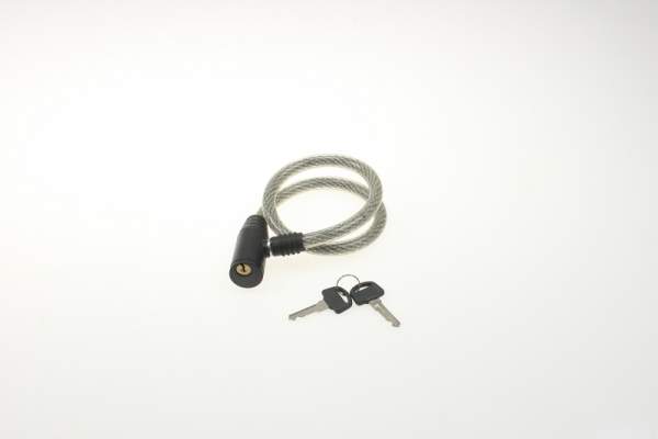 Cable lock 60 cm, clear, w. Security lock 40037