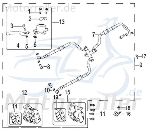 Schraube Bremshebel Jonway Insignio 250 DD Scooter 750234 Motorroller.de Bundschraube Maschinenschraube Flanschschraube Flansch-Schraube Bund-Schraube