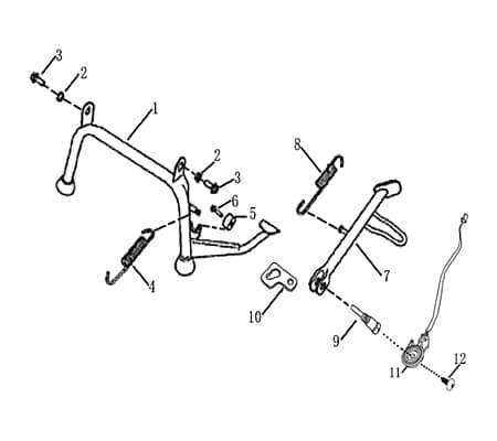 T-Buchse Hauptständer D1=22×2mm D2=16×5mm AGM 50ccm 4Takt Motorroller.de 152QMI Scooter GMX 550 Fighter 125 Sport Ersatzteil Service Inpektion