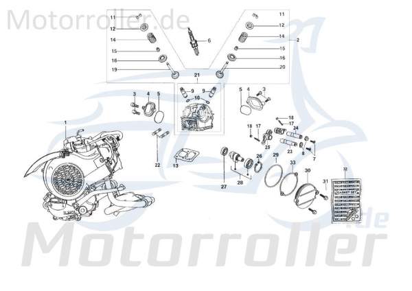 Kreidler STAR Deluxe 4S 200 Nockenwelle 200ccm 4Takt SF214-0034 Motorroller.de Kipphebelwelle Nocken-Welle Steuerwelle Qualitäts-Nockenwelle Scooter