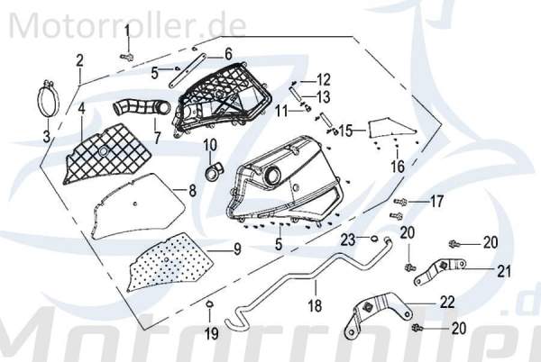 SMC Fixiergitter Luftfilter Kreidler Scooter 49205N120000 Motorroller.de 125ccm-4Takt Insignio 125 DD Qingqi Moped Ersatzteil Service Inpektion