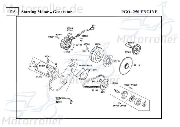 PGO Bugrider 250 Zahnradwelle 250ccm 4Takt 28102-KHE7-900.0 Motorroller.de Buggy Ersatzteil Service Inpektion Direktimport