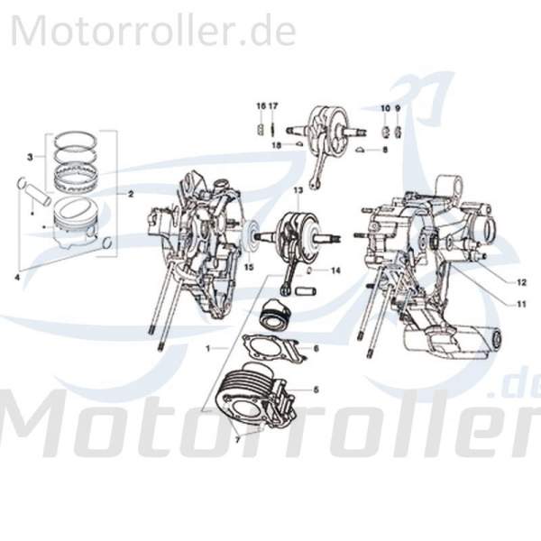 Kreidler STAR Deluxe 4S 125 Kurbelwelle 125ccm 4Takt SF513-0027 Motorroller.de Motorwelle Kolbenantriebswelle Crankshaft Kurbel-Welle Motor-Welle LML