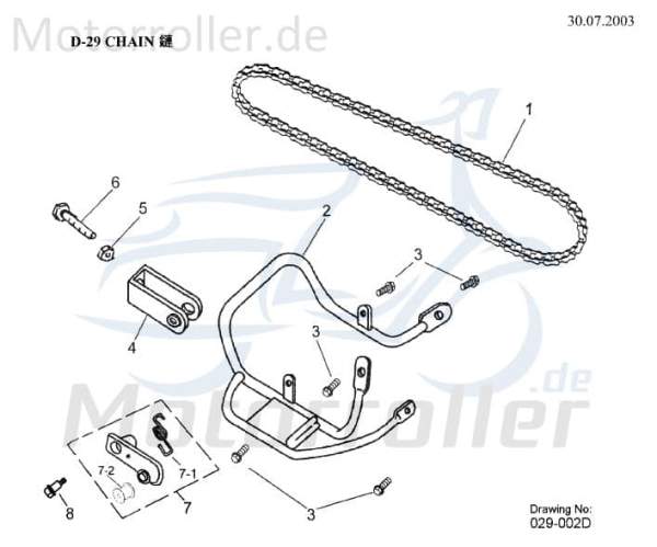 AEON Kettenspannerfeder Overland 180 Spannfeder 180ccm 4Takt Motorroller.de Einstellfeder 180ccm-4Takt Quad ATV UTV Ersatzteil Service Inpektion