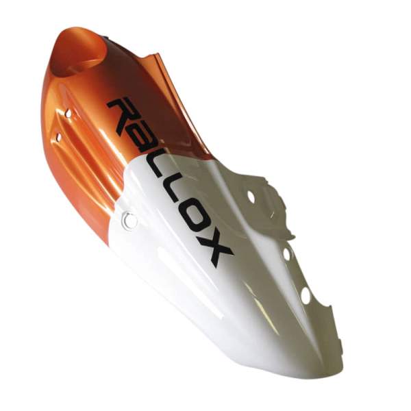 Heckverkleidung links orange weiß Rallox 1020309-1-RXW-OW