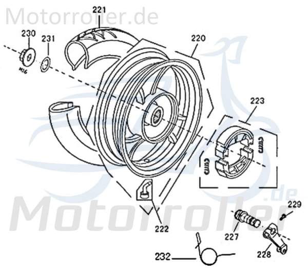 Kreidler Florett 2.0 50 City Rückstellfeder 50ccm 2Takt 43142-B08-9200 Motorroller.de Sitzbankverschluss Minarelli liegend Jonway Florett 2.1 RS 50