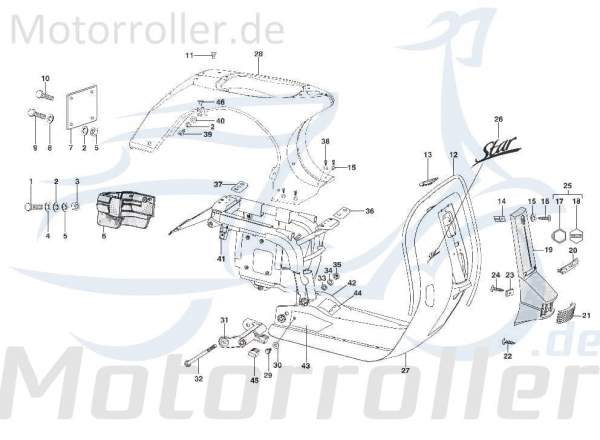 Gummiunterlage Rahmen Motorroller LML SF524-0625