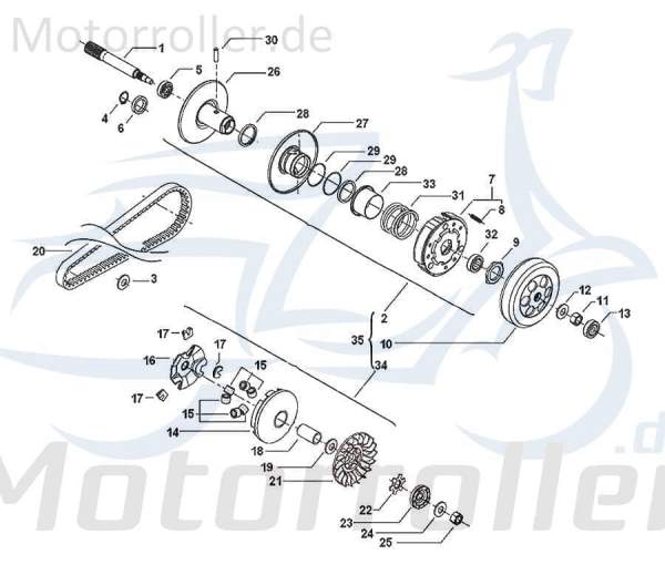 CPI Getriebewelle Getriebeausgang d=25mm CQJ-24201B09F000 Motorroller.de Achse Getriebeeingangswelle Antriebsachse Ausgangswelle Getriebeausgangswelle