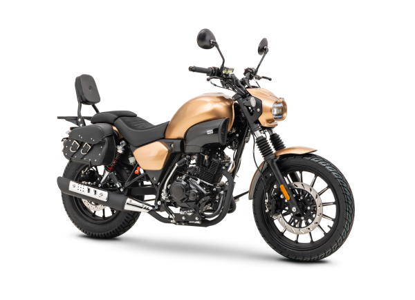 Motorrad Fighter 125 S-RS braun 100 km/h Euro 5+ Schaltmoped Chopper 125ccm 4 Takt Leichtkraftrad Krad Kraftrad