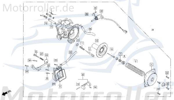 Vergaser Ot.00 Daelim Roller 125ccm 4Takt 16100-SA1-0100-01 Motorroller.de Schwimmer-Vergaser Carbur