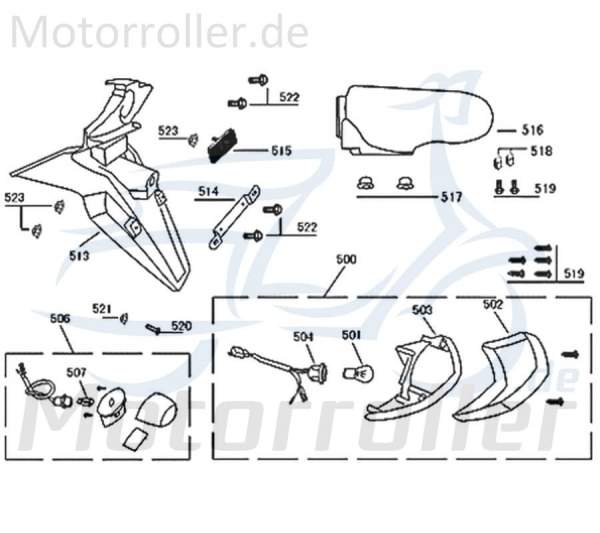 Jonway Florett 2.0 50 City Abdeckung Rückleuchte 50ccm 2Takt 740912 Motorroller.de Kappe Deckel Schutz Verkleidung Platte Cover Blende Schutzhaube