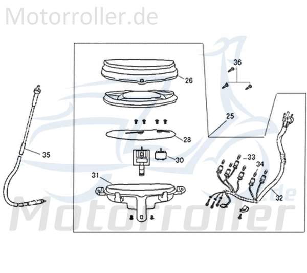 ZNEN Kabelbaum Tacho Tachometer ZNEN Scooter 37224-F22-9000 Motorroller.de Stromverteiler Kabelbaumverteiler Kabelsatz Kabel-Baum 50ccm-2Takt Moped