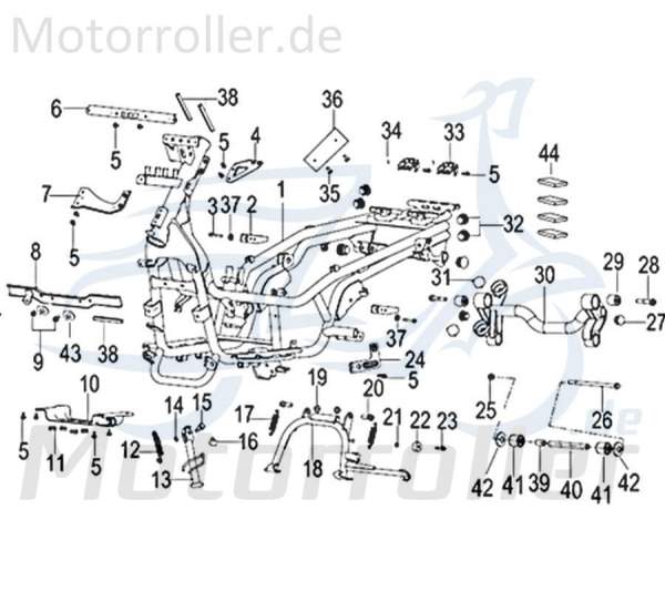 Kreidler Insignio 125 2.0 Halter Roller 125ccm 4Takt 750385 Motorroller.de Halterung Haltebügel Halteblech Halte-Blech Halte-Bügel 125ccm-4Takt Qingqi