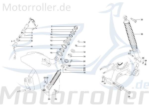 Bundmutter Kreidler STAR Deluxe 4S 125 Scooter C-4721635 Motorroller.de Sechskantmutter Flanschmutter Sechskant-Mutter Flansch-Mutter Maschinenmutter