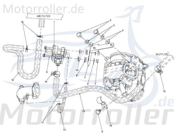 Kreidler STAR Deluxe 4S 125 Schlauch 125ccm 4Takt SF513-0276 Motorroller.de Gummischlauch Leitung Zuleitung Plastikschlauch Ableitung 125ccm-4Takt LML