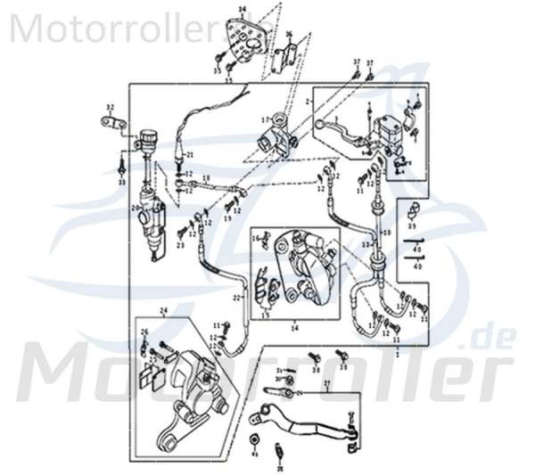 Bremssattel vorn silber CBS Bremszange 59300QLY2100