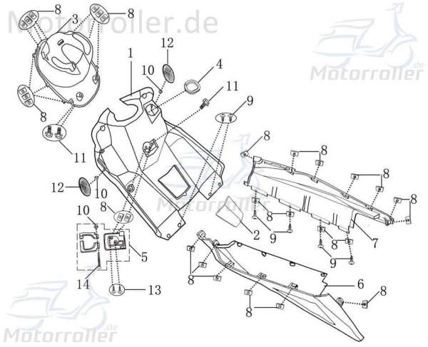 Schraube M5x45mm verzinkt Jonway Flanschschraube 9101505045-1 Motorroller.de Bundschraube Maschinenschraube Flansch-Schraube Maschinen-Schraube Moped