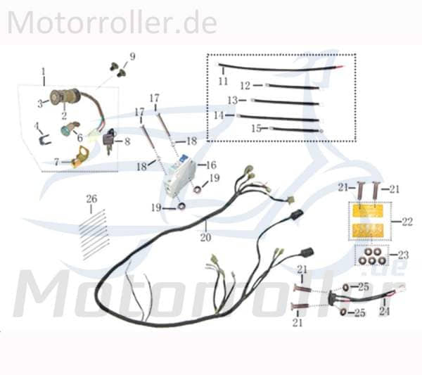 Jonway Galactica 2.0 Electro Kabel 50ccm elektro 706428 Motorroller.de Batterieverbindung 490mm Stromkabel Stromleitung Elektrokabel Elektroleitung